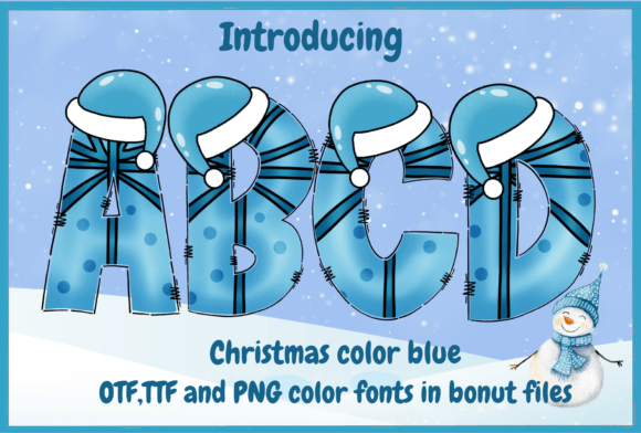 Christmas Color Blue: A Playful Font for Kid-Friendly Projects