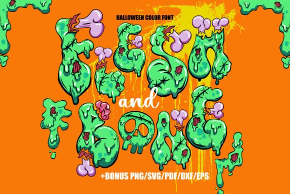 Flesh and Bone: A Detailed Halloween Font for Creators